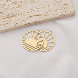 6Pcs Raw Brass Sun Charms for Jewelry Making