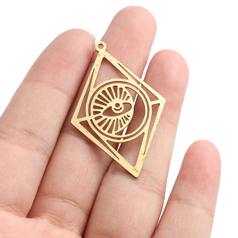 6Pcs Brass Charms for DIY Necklace Earrings Making