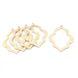 6Pcs Brass Flower Geometric Frame Charms for Jewelry Making