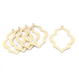 6Pcs Brass Flower Geometric Frame Charms for Jewelry Making