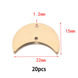 6Pcs Brass Celestial Moon Pendants DIY Jewelry Making