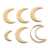 6Pcs Brass Celestial Moon Pendants DIY Jewelry Making
