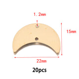 6Pcs Brass Celestial Moon Pendants DIY Jewelry Making