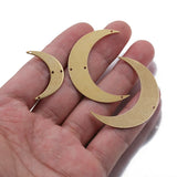 6Pcs Brass Celestial Moon Pendants DIY Jewelry Making