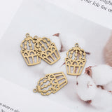 6Pcs Brass Cactus Earring Charms for Jewelry Making