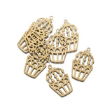 6Pcs Brass Cactus Earring Charms for Jewelry Making