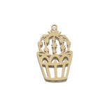 6Pcs Brass Cactus Earring Charms for Jewelry Making