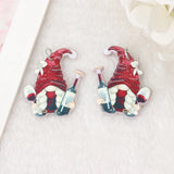 6Pcs Red Wine Gnome Christmas Charms Acrylic Avocado Sunflower Coffee Earring DI