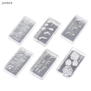 6Pcs 3D Flower Shell Conch Mold for Nail Earrings Pendant