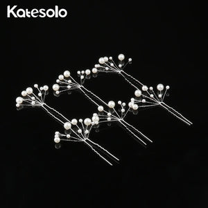 6Pcs/Set Red Pearl Bridal Hair Accessories