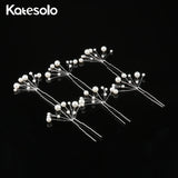 6Pcs/Set Red Pearl Bridal Hair Accessories