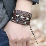 6Pcs/Set Retro Braided Leather Bracelet Diy Set