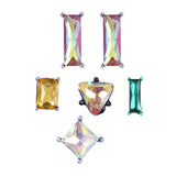 6Pcs Geometric CZ Ear Cuff Clip Earrings Set Women Jewelry Gift