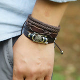 6Pcs/Set Hand-woven Leather Jewelry Diy Combo Set Cowhide Bracelet