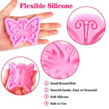 6 Pcs Silicone Keychain Molds Kit with 12 Pcs Key Rings
