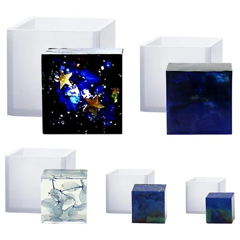6Pcs Square Epoxy Resin Mold Cube Silicone Molds Jewelry Making