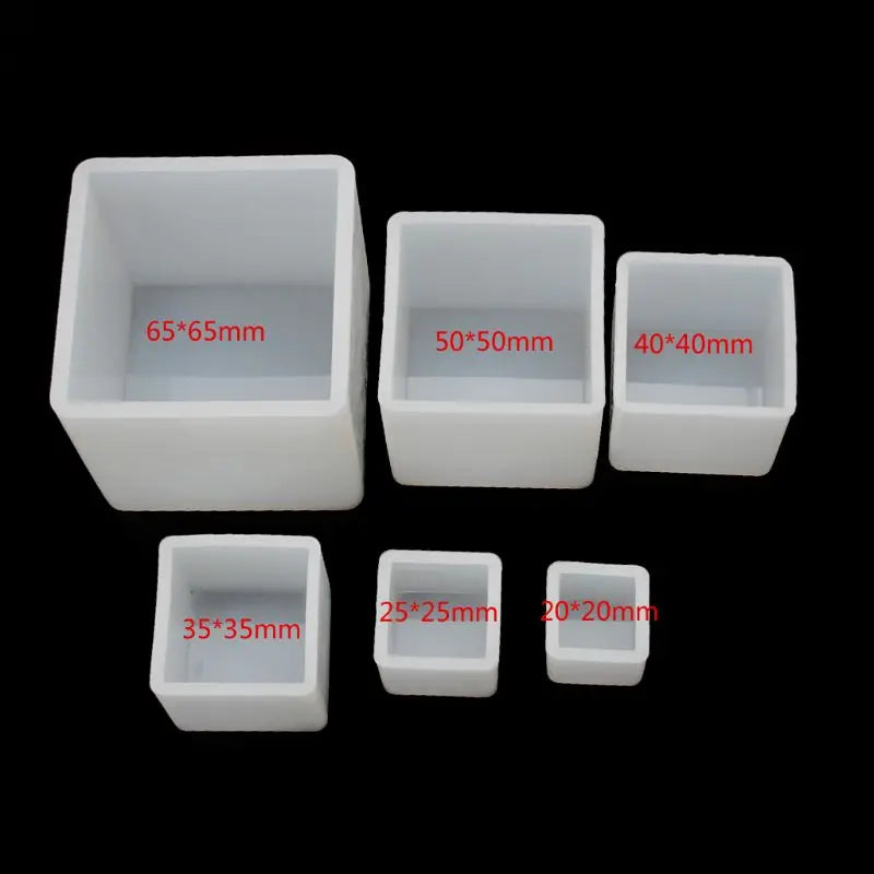 6Pcs Square Resin Mold Cube Silicone Molds Resin Casting Jewelry Making