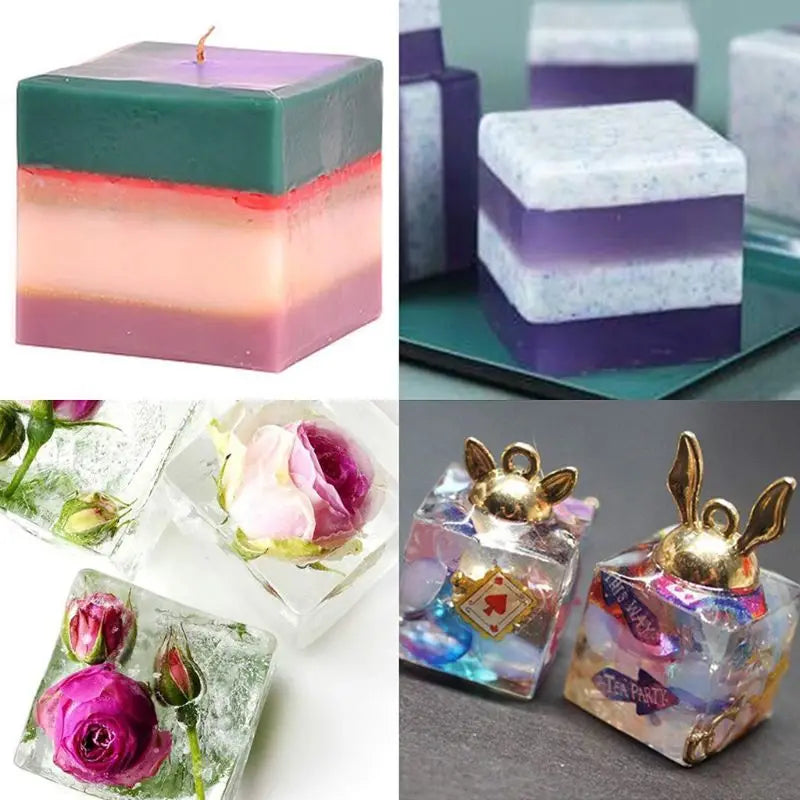 6Pcs Square Resin Mold Cube Silicone Molds for Casting Jewelry Making