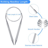 6Pcs Stainless Steel Circular Knitting Needles Set 32-Inch Crochet Yarn Weaving