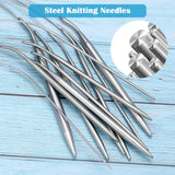 6Pcs Stainless Steel Circular Knitting Needles Set 32-Inch Crochet Yarn Weaving