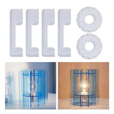 6Pcs Table Lamp Ornament Epoxy Resin Mold Bulb Holder Base Stand Silicone Mold