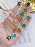6Pcs Brass Plated Rainbow Cross Snake Pattern Zircon Shell Charms Pendant
