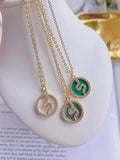 6Pcs Brass Plated Rainbow Cross Snake Pattern Zircon Shell Charms Pendant