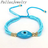 6Pcs Multicolor Seed Beads Eye Bracelet Women's Boho Style Jewelry