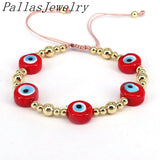 6Pcs Colorful Lucky Eye Bracelet for Women Adjustable Rope Bead Bracelet