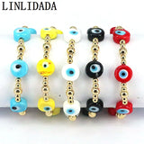6Pcs Colorful Lucky Eye Bracelet for Women Adjustable Rope Bead Bracelet