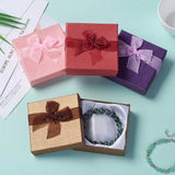 6Pcs Valentines Jewelry Gift Boxes with Bowknot Ribbon 9x9x2.7cm