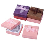 6Pcs Valentines Jewelry Gift Boxes with Bowknot Ribbon 9x9x2.7cm