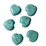 6Pcs Natural Turquoise Heart-Shaped Pendants