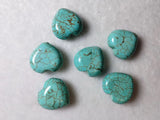 6Pcs Natural Turquoise Heart-Shaped Pendants
