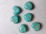 6Pcs Natural Turquoise Heart-Shaped Pendants