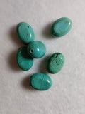 6Pcs Natural Turquoise Oval Jewelry Pendants