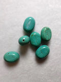 6Pcs Natural Turquoise Oval Jewelry Pendants