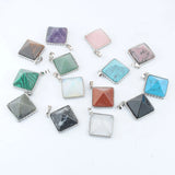 6Pcs Natural Stones Pendants Reiki Purple Crystal Opal Aventurine Turquoise