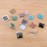 6Pcs Natural Stones Pendants Reiki Purple Crystal Opal Aventurine Turquoise
