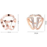 6Pcs Women's Pearl Crystal Rhinestone Scarf Ring Clip