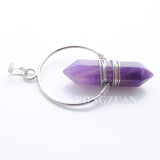 6Pcs Women Yoga Natural Stone Healing Pointed Pendant Necklaces TBN395
