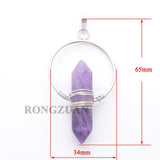 6Pcs Women Yoga Natural Stone Healing Pointed Pendant Necklaces TBN395