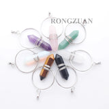 6Pcs Women Yoga Natural Stone Healing Pointed Pendant Necklaces TBN395