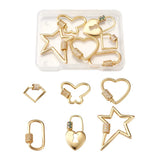 6Pcs CZ Zircon Screw Carabiner Star Lock Pendants Jewelry Making
