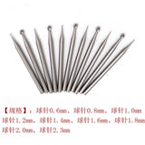 6Pcs Ball Burs Steel Series Jewelry Tool Diamond Polishing Engraving Drill