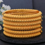 6Pcs/lot 24K Dubai Bangles For Women Wedding Bracelets With ring Jewelry