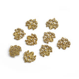 6Pcs Raw Brass Branch Heart Flower Pendants for DIY Jewelry Making