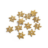 6Pcs Raw Brass Branch Heart Flower Pendants for DIY Jewelry Making