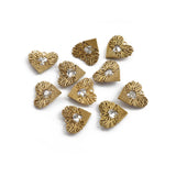 6Pcs Raw Brass Branch Heart Flower Pendants for DIY Jewelry Making