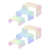 6Pieces Acrylic Display Risers Rainbow Clear Stand Figurines Buffets Organizer
